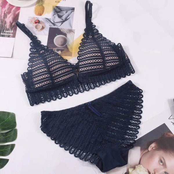 Closure Bra And Panties Set Lingerie Push Up Bralette Embroidery